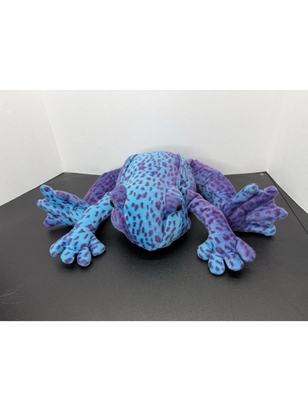 Commonwealth Frog Blue Purple Spotted Plush Stuffed Animal Vintage 22” Toad